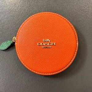 Coach Vibrant Orange Round Coin Purse